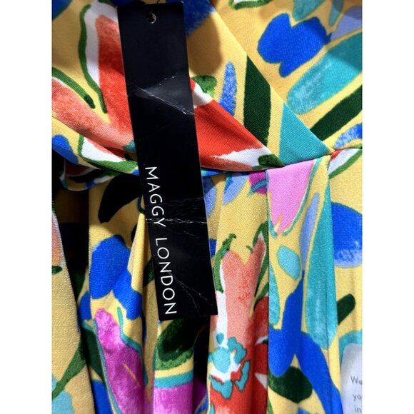 MAGGY LONDON Women Multi-Color Floral Dress 0 - Picture 7 of 7